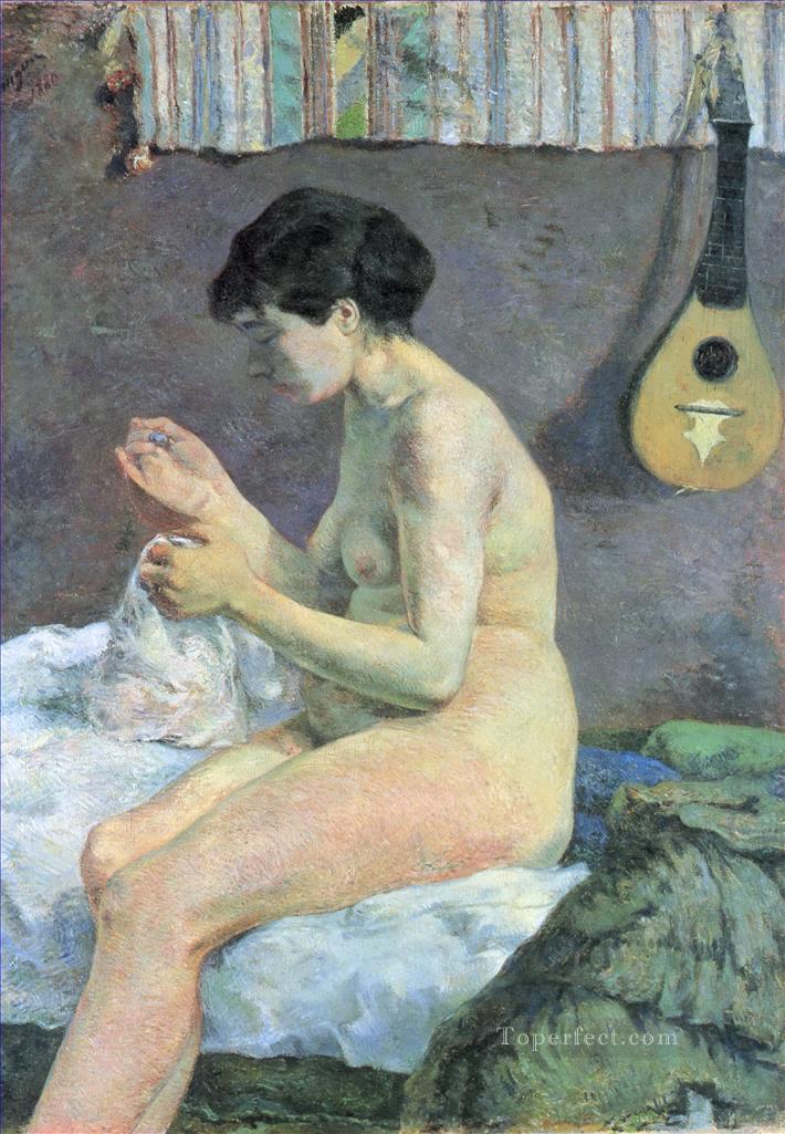 ポール・ゴーギャンの印象派を縫う裸婦スザンヌの研究油絵